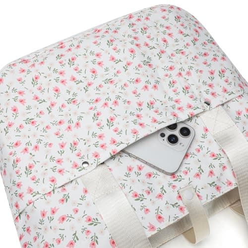 mcuvaec Corduroy Tote Bag for Women, Foldable Tote Bag With Zipper, Large Shoulder Bag, Purses and Handbags for Work Travel view 4