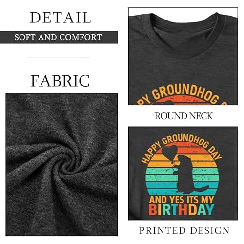 Ithalt Groundhog Shirt for Women: Groundhog Day T Shirt Groundhog Day Gifts Tops Woodchuck Shirts view 6