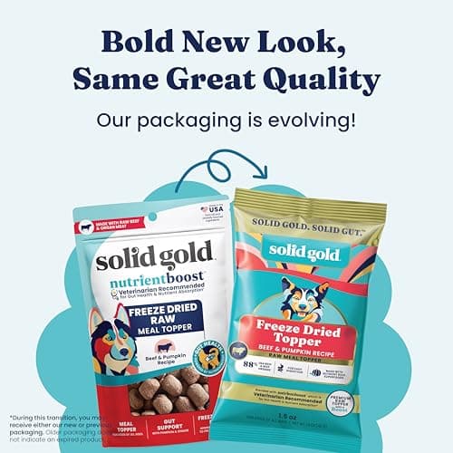 Solid Gold Freeze Dried Dog Food - W/Real Beef, Pumpkin & Superfoods - Freeze Dried Raw Dog Food Toppers for Picky Eaters to Serve as a Nutrient-Dense Meal Topper or High Protein Treats - 1.5oz view 4