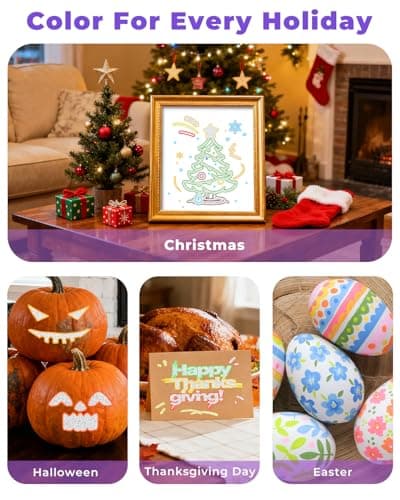 JusArt Outline Sparkle Markers, 12 Metallic Shimmer Pens for Adult Coloring, Cool Fun Drawing Supplies for valentines day, Easter, Christmas, Halloween view 3