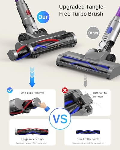 iXlion Cordless Vacuum Cleaner for Home - Powerful Stick Vacuum with HEPA Filter, 55-Min Runtime, LED Light, Anti-Tangle Brush, Detachable Battery,Lightweight Vacuum for Pet Hair,Carpets & Hard Floors view 4