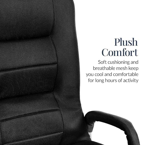 Best Choice Products Swivel Gaming Chair 360 Degree Multipurpose Floor Chair Rocker for TV, Reading, Playing Video Games w/Lumbar Support, Armrest Handles, Adjustable Foldable Backrest - Black/Black view 5