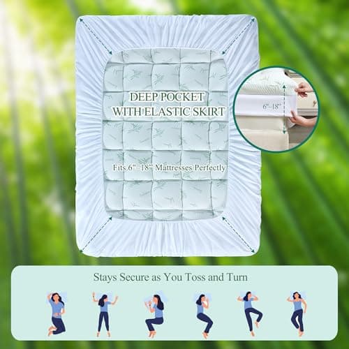 LUNESTRY 4 Inch Cooling Memory Foam Mattress Topper Queen, Back Pain Relief | 4 Inch, Cloud-Like Comfort, 20" Deep Pocket, Rayon Derived from Bamboo, Pillow Top Mattress Pad, Perfect for Hot Sleepers view 3