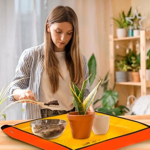 Square Succulent Gardening Tray Waterproof 26.8" x 26.8" Thickened Tidy Soil Change Mat view 2
