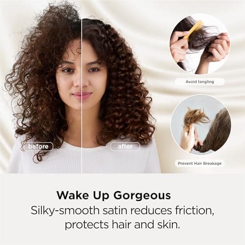 Bedsure King Size Satin Pillowcase Set of 2 - Black Silky Pillow Cases for Hair and Skin with Envelope Closure, Similar to Silk Pillow Cases, Gifts for Women Men, 20x36 Inches, 2pcs view 4