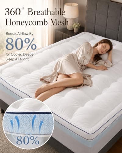King Mattress Topper 4 Inch, Cooling Memory Foam Mattress Topper King Size with 2" Gel Foam & 2" Soft Pillow Top,Bamboo Viscose Cover, 21" Deep Pocket Mattress Pad (King) view 5