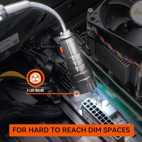 VIBELITE Extendable Magnetic Flashlight with Telescoping Magnet Pickup Tool-Cool Gadget Gifts for Men, Him, Teen Boys, Dad, Father, Mechanic, Boyfriend, Women, Birthday Gifts for Men, Silver, 2 Pack view 5