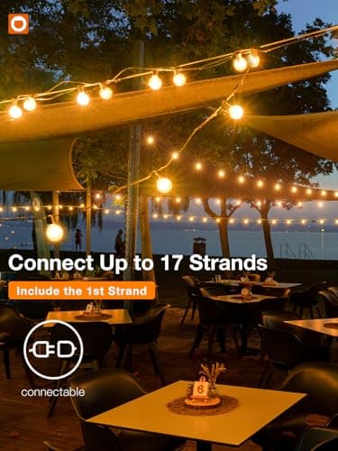 addlon 100FT Outdoor String Lights 54 G40 LED Bulbs Dimmable Waterproof | Shatterproof Globe Bulbs Dimmable, Hanging Patio Lighting for Outside Backyard Garden Deck Balcony Porch Cafe Bistro Pergola view 5
