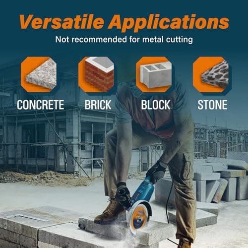 14 Inch Diamond Cutting Blade, Turbo Rim for Angle Grinder Circular Saw Cutter Wheel Dry Wet for Masonry/Concrete/Brick/Stone, 1"-20mm Arbor view 5