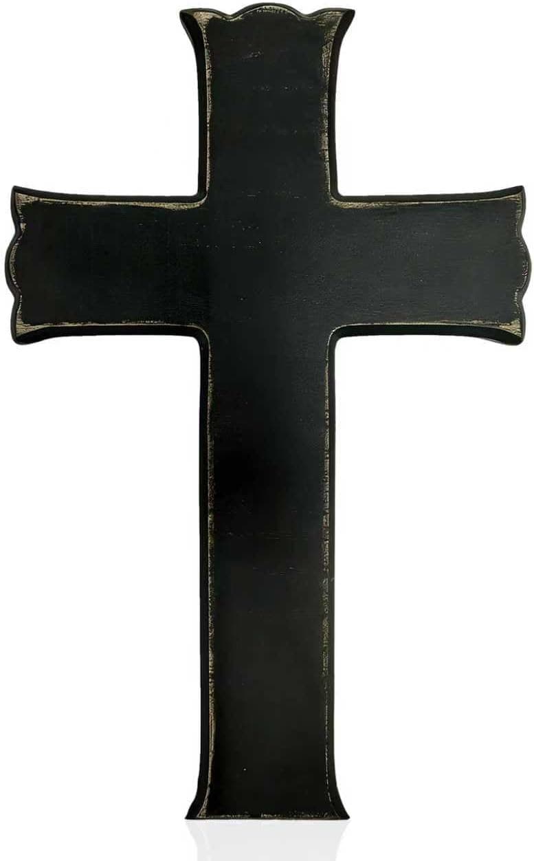 BLTGH Black Wooden Cross Wall Decor