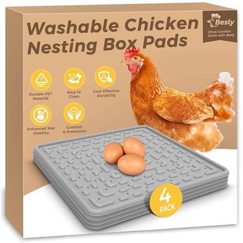 Washable & Reusable Nesting Pads for Chicken Coop - 4Pcs Chicken Nest Mats - Durable 12"x 12" Plastic Nest Box Pads for Egg Laying Hens (Soft, Easy Clean, Premium)