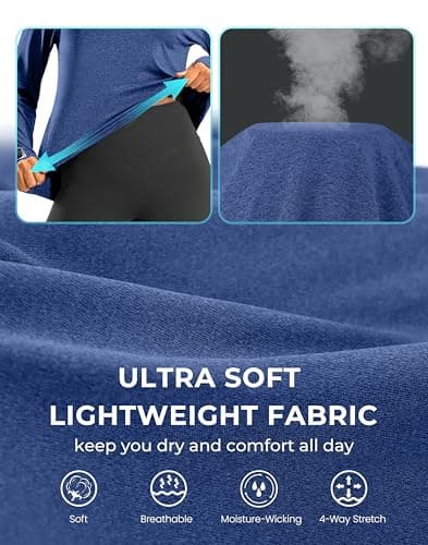 G Gradual Long Sleeve Workout Tops for Women Quick Dry Lightweight Running Athletic Shirts with Zip Pocket Moisture Wicking view 6