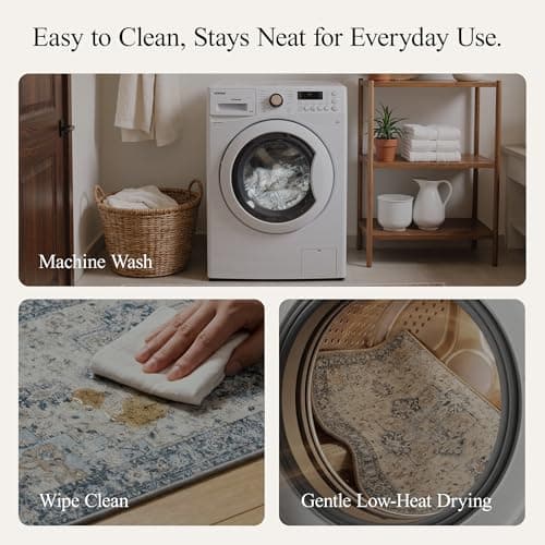 GENIMO Kitchen Rugs Non Slip Washable, 2PCS Kitchen Mats for Floor, Cushioned Standing Mat, Kitchen Runner Rug Floor Mat for Hallway, Laundry, Sink, Entryway, Home, 20"x32"+20"x48", Blue view 5