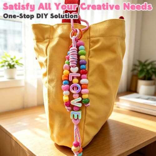 Embemirala 199PCS 20mm Chunky Bubble Letter Beads Kit with 6mm Large Hole | 4 Full A-Z and 10 AEIOU Mixed Colorful Acrylic Alphabet Beads for Paracord,DIY Bracelets,Bag Charms and Keychains view 5