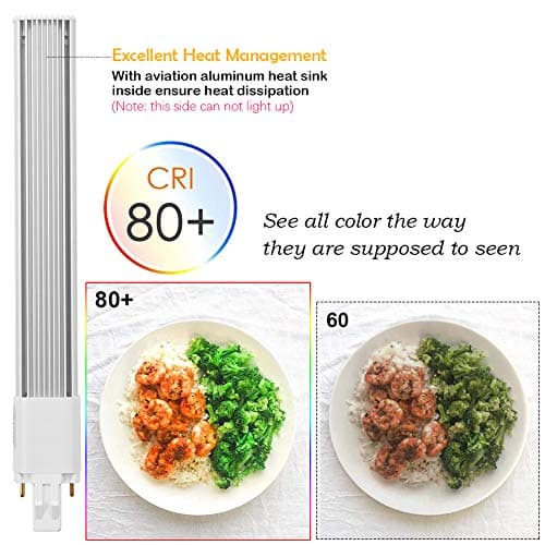 Amazing power 2-Pack 6W LED GX23 PL Lamp GX23d 2-Pin Base 13W CFL/Compact Fluorescent Lamp Replacement 120V Single Tube LED PL Horizontal Recessed Bulbs (Remove/Bypass The Ballast) (Daylight) view 5