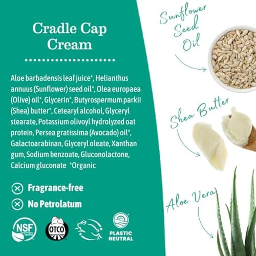 Earth Mama Cradle Cap Cream - 2 oz - Gentle Cream for Babies - Scalp Moisturizer to Help Soften Flakes - Cradle Cap Kit Essential view 3