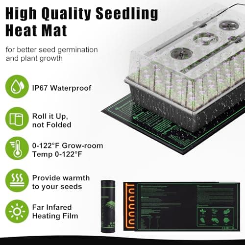 Gaprass 60 Cell Self-Watering Seed Starter Tray with Grow Light and Heat Mat,Seed Starter Kit,Humidity Domes,Auto Timer,Flexible Brightness Seedling Starter Trays for Seed Starting & Seeds Growing view 4