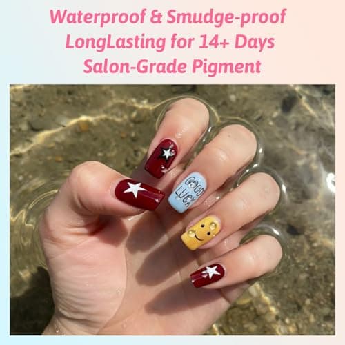 24 Colors Nail Art Markers Pens Set (12Pcs-Dual), Acrylic Nail Art Marker, 3D Dotting Liner Brush Quick-Drying Fine Tip Nail Polish Pen for DIY Home Salon, Beginners Manicure Drawing Tools view 6