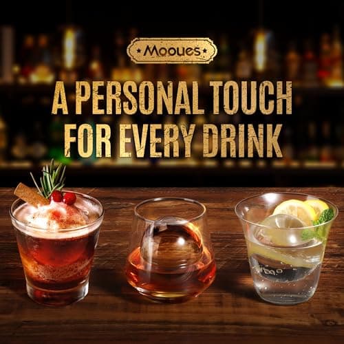 Mooues Clear Ice Ball Maker Mold, Whiskey Ice Cube Tray, 2.4 Inch Large Round Ice Molds for Cocktails Whisky Bourbon Liquor, Best Dad Ever Gifts for New Dad Husband Men who Have Everything view 2