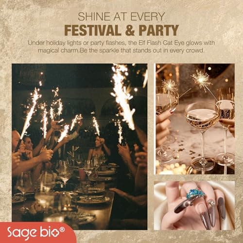 SAGEBIO 15ml Cat Eye Gel Nail Polish with Magnet Stick – Glitter Holographic Magnetic Gel, DIY Manicure Kit for Home Use, Long-Lasting Nail Art, Cat Eye-370 view 5