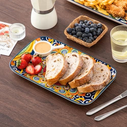 vancasso Serving Platters Set of 3, 16"/14"/12" In Rectangular Trays Boho view 6