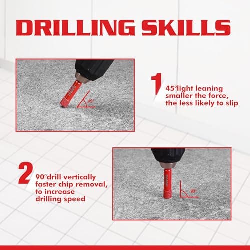 Goldblatt 10PCS 1/4" Diamond Drill Bits, 6mm Diamond Hole Saw Kit for Porcelain Tile Ceramic Concrete Granite Marble Hard Materials (not for Wood) view 5