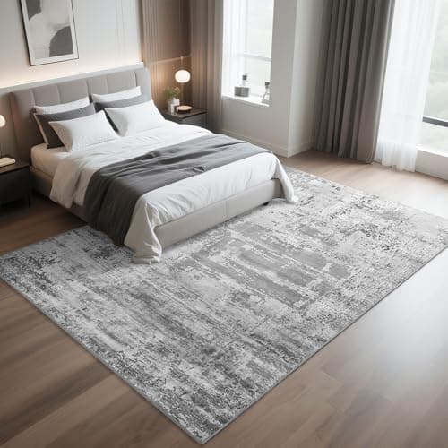 HOMORE Living Room Rug 6x9 Large Rug Grey Area Rugs Non Slip Washable Rugs for Bedroom Dining Room Abstract Carpet for Farmhouse Kids Playroom Classroom view 3