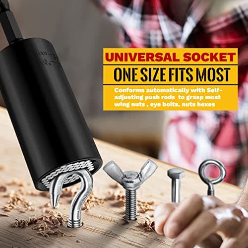 MANWALD Universal Socket Tool, Super Socket Unscrew Any Bolt, Adjustable Socket Drill with Adapter, Fathers Day Dad Gifts from Daughter Wife Son, Gifts for Him, Men, Kids, Boyfriends, 2 PCS, Black view 3
