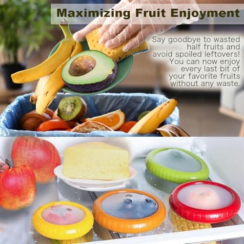 Iosjeude Set of 4 Reusable Storage Containers Avocado Saver Onion Keeper Tomato Holder Fruit Saver Fruit Organizer Soft Shell Food Container for Fridge Keep Fresh view 5