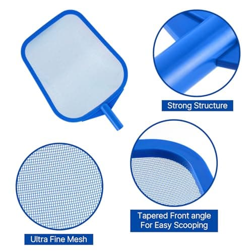 coclothy Pool Net - Pool Skimmer Net with 5 Section Detachable Poles, 22.2''- 59.1'', Skimmer Net with Fine Mesh Net, Pool Leaf Net view 3