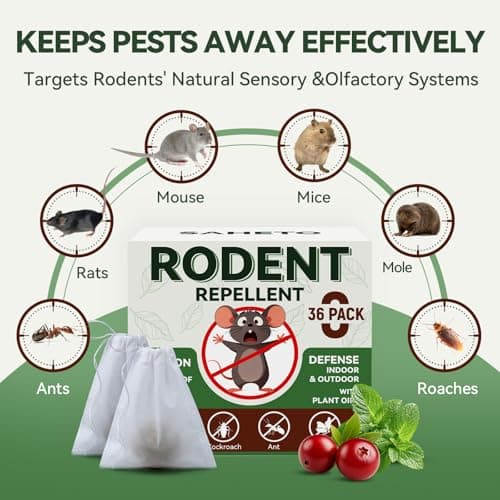 Rodent Repellent 36 Balls, Peppermint Oil Mouse Repellent Indoor & Outdoor Use, Natural Moth Balls for Rodent Mice Repellent for Home, Garage, Car Engine, RV & Storage view 4
