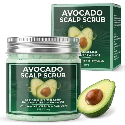 Avocado Oil Scalp Scrub - Deep Exfoliating Care for Dry, Itchy & Flaky Scalp - Natural Physical Exfoliant with Pumice, Aloe Vera & Peppermint - Vegan, 5.29 oz — image 1