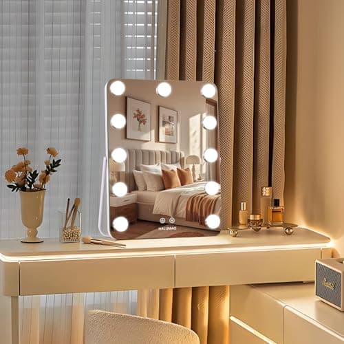 halumao 14.6" Vanity/Makeup Mirror with Lights, Hollywood Mirror with 11 Dimmable LED Bulbs,3 Color Modes,Touch Control view 6