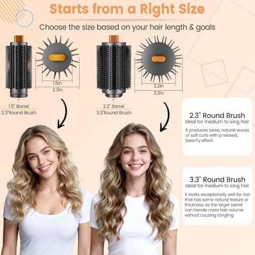 YTCHYYSK Large Round Volumizing Brush for Dyson Airwrap HS01/05/08 | 3.3in with plastic bristles round brush attachment accessories for straightening fast dry big curls add volume view 4