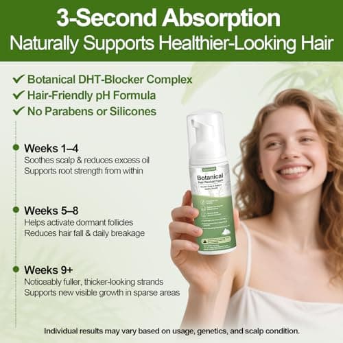 Hair Growth Oil Foam with Rosemary and Castor Oil Vegan Natural Formula for Thinning Hair Organic Plant Based Scalp Treatment Non Greasy Hair Regrowth Support for Men and Women 3 Bottles Each 2.11 oz view 2