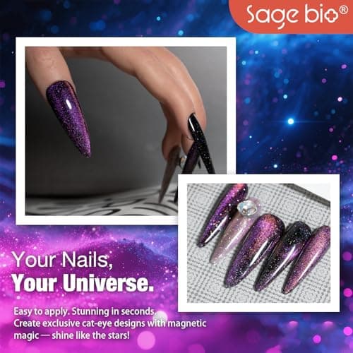 SAGEBIO Cat Eye Gel Nail Polish, 15ml Magnetic Gel, High-Gloss, Long-Lasting, Magnetic Stick for DIY Manicures, 3D Effect, Rich & Vibrant Colors, 04 view 5