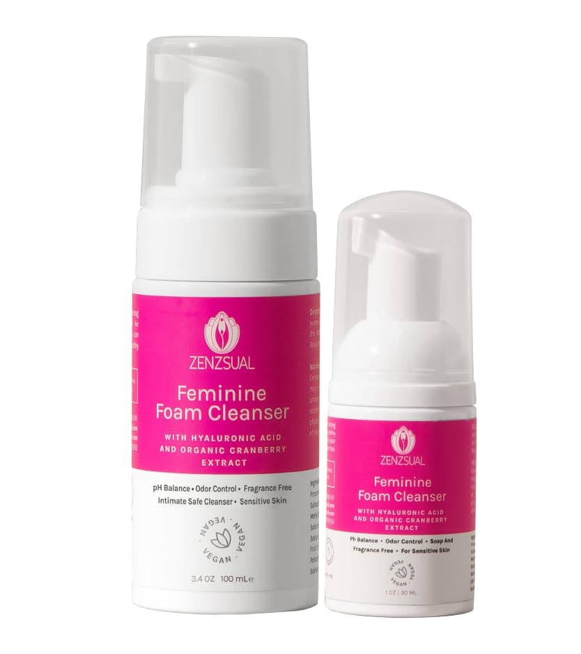 ZENZSUAL Feminine Foam Cleanser with Hyaluronic Acid & Organic Cranberry Extract – pH Balanced Feminine Wash for Sensitive Skin, Fragrance-Free Vaginal Cleanser, Hypoallergenic Intimate Care, 3.4 oz view 6
