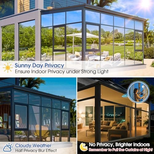 One Way Privacy Window Film,Sun Blocking Window Film with 3 Tools, Heat & UV Blocking Window Tint Film for Home, Easy Install DIY Office Window Covering See Out Not in (17.5 x 78.7Inch, Brown) view 5