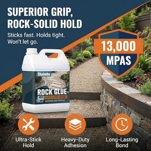 Shabebe Rock Glue for Landscaping 1 Gallon - Contractor Grade Mulch & Gravel Binder with Superior Grip, All-Weather Resistant, Stronger Hold & Long-Lasting for High-Traffic Walkways, Pebble view 3