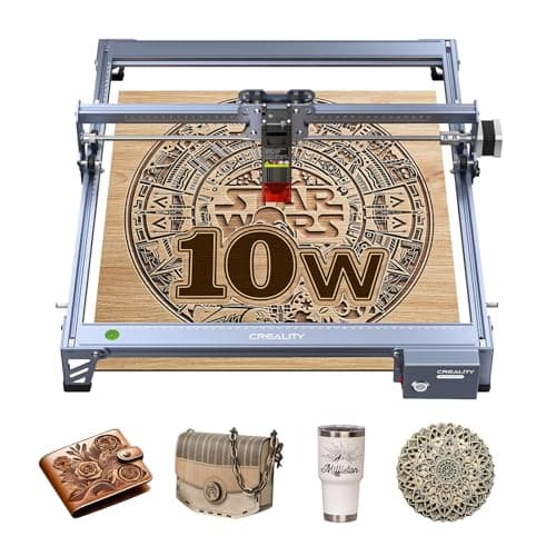 Creality Laser Engraver Machine 10W Output Power, 72W DIY Laser Engraving Machine 0.06mm High Precision Laser Cutter and Engraver for Wood and Metal, Paper, Acrylic, Glass, Leather etc, 17" x 16"