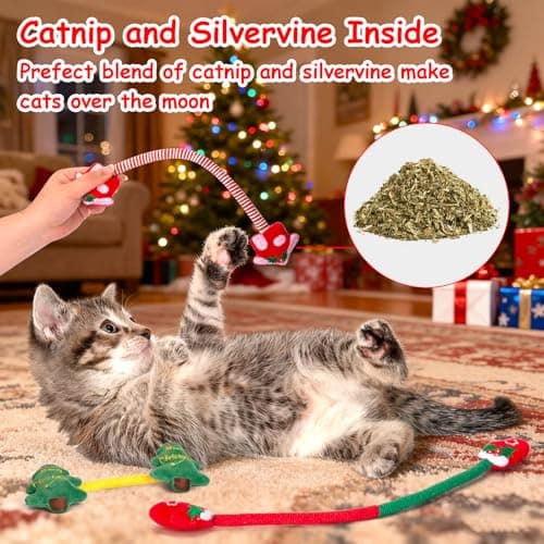 Retro Shaw Cat Chew Ropes 3PCS, Kitten Teething Toys for Indoor Cats, Natural Catnip Kicker Toys for Boredom Relief, Handmade Catnip Toys for Dental Health, Gift for Kitty view 3