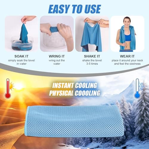 Yaozoon 4 Pack Cooling Towels Cloth for Neck and Face, Ice Cool Towel Cold Rags for Sports Gym Fitness Yoga Running Tennis Baseball Hiking Camping(Y-4PACK-02) view 3