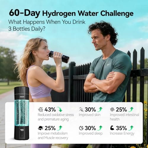 OEOP Upgrade Hydrogen Water Bottle - 6400PPB Hydrogen Water Generator, SPE/PEM Certified, 7oz Portable Hydro Water Machine, Perfect for Gym/Travel/Office & Gifts for Friends/Family view 3