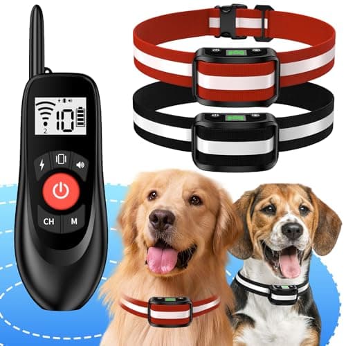 VIVIDVISTA Wireless Dog Fence for 2 Dogs - Adjustable up to 1640ft Electric Fence, 185 Days Standby Time Training Collar, Pet Containment System with 3 Training Modes, Flash Light and Waterproof — image 1