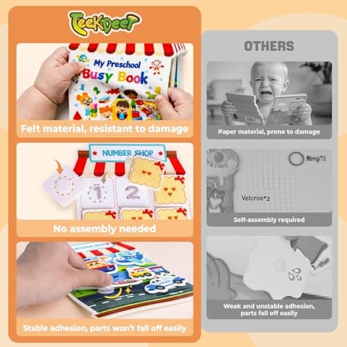 Activity Books for Toddlers 1-3|Felt Montessori Busy Book Learning Toys view 3