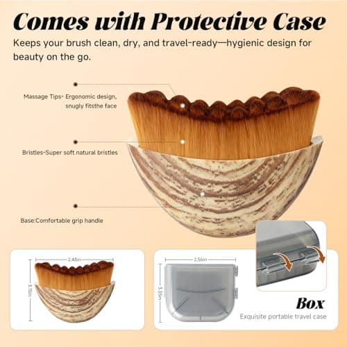 Trazzo Lymphatic Contour Face Brush, Dry Facial Brush for Lymphatic Drainage – Soft Bristles for Face Sculpting, Puffiness Reduction & Natural Glow view 5