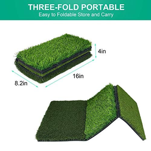 NEWCARE Golf Hitting Mat, Thickened Golf Practice Mat for Indoor Outdoor Training, Swing Path Hitting Turf Mat with Non-Slip Rubber Backing, Golf Accessories Gifts for Men& Dad &Husband view 5