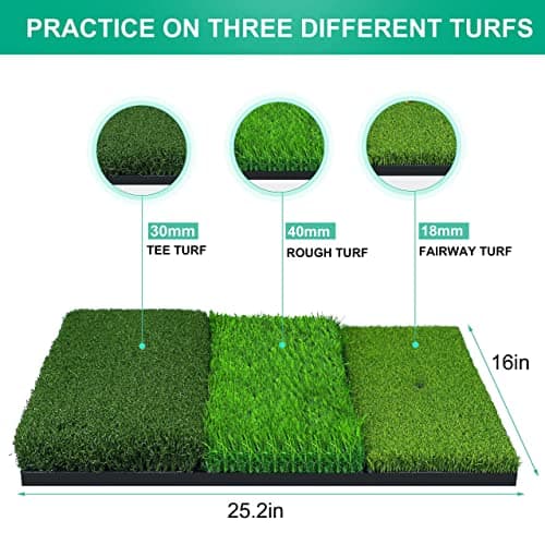 NEWCARE Golf Hitting Mat, Thickened Golf Practice Mat for Indoor Outdoor Training, Swing Path Hitting Turf Mat with Non-Slip Rubber Backing, Golf Accessories Gifts for Men& Dad &Husband view 2