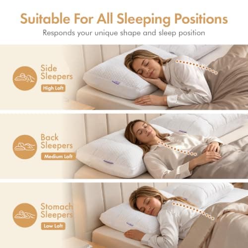 MIULEE Cooling Adjustable Bed Pillow, Standard Size Down Alternative Pillow | Bed Pillows for Back, Stomach or Side Sleepers, Gusset Adjust Height, Fluffy Firm Hotel Collection Pillows view 2