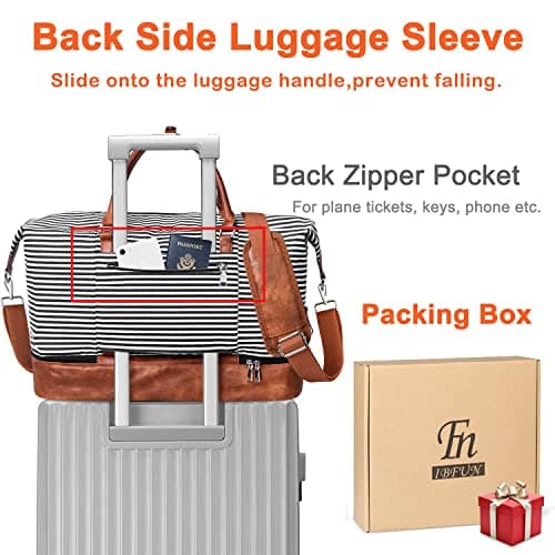 IBFUN Weekender Bags for Women, 21" Travel Duffle Bag with Shoe Compartment | Carry On Overnight Large Duffel Bag with Crossbody Bag and Toiletry Bag for Weekend Travel Gym Hospital Business Trip view 3